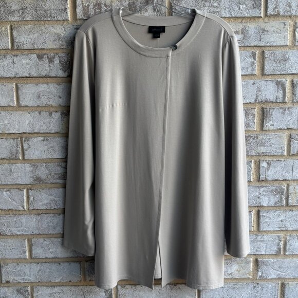 J. Jill Wearever Collection Long Sleeve Overlap Truffle Cardigan Women's Size L - Picture 1 of 8